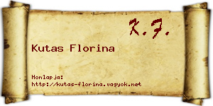 Kutas Florina névjegykártya